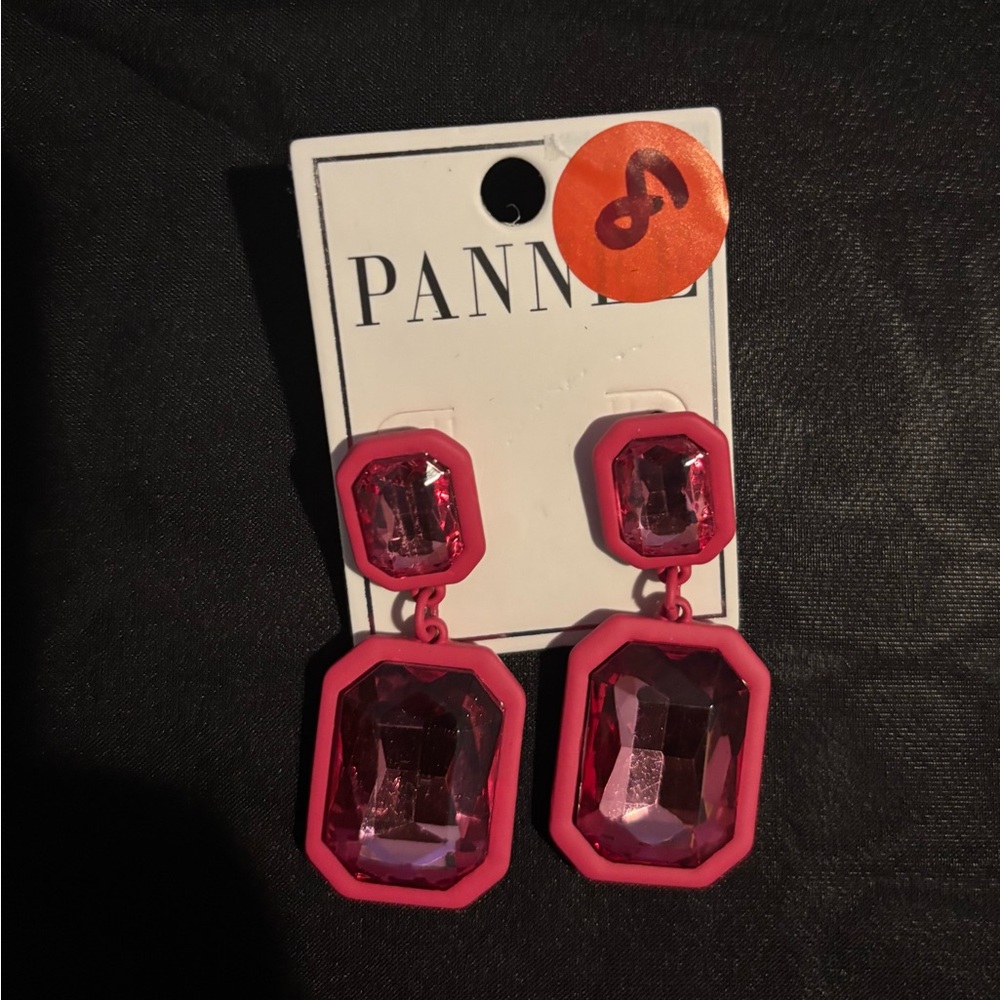 Pink Acrylic Earrings (Pierced)